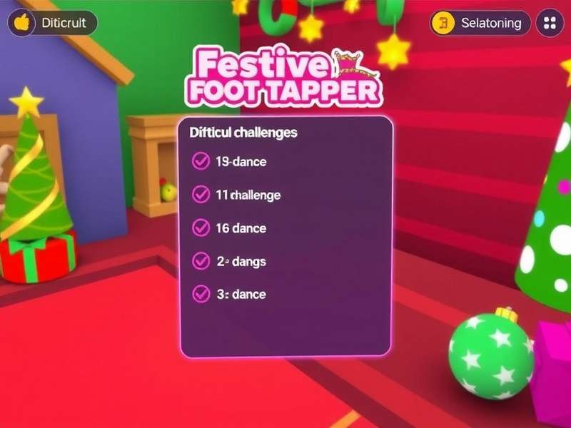 Festive Foot Tappers difficulty selection screen