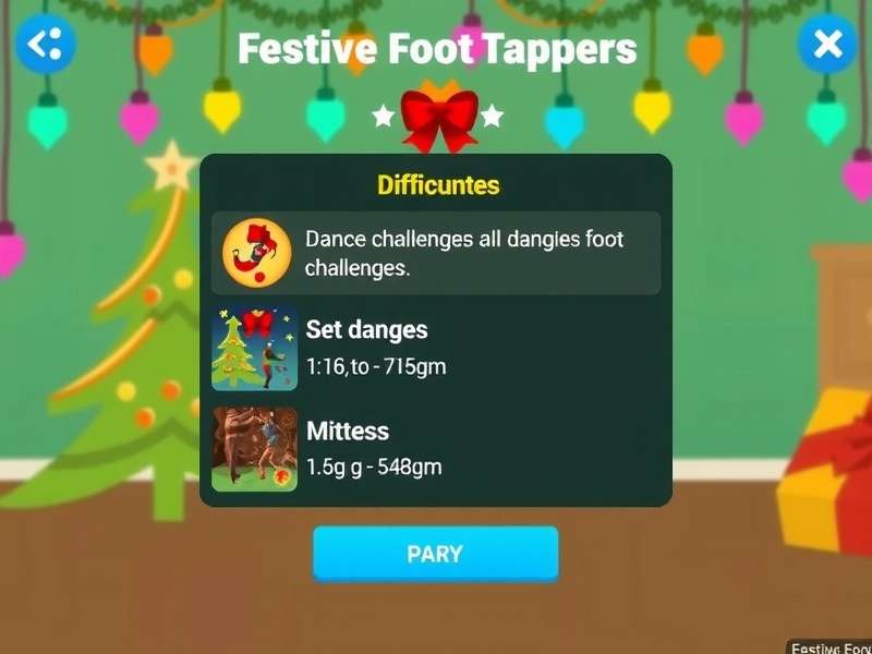 Festive Foot Tappers gameplay screenshot showing dance challenges